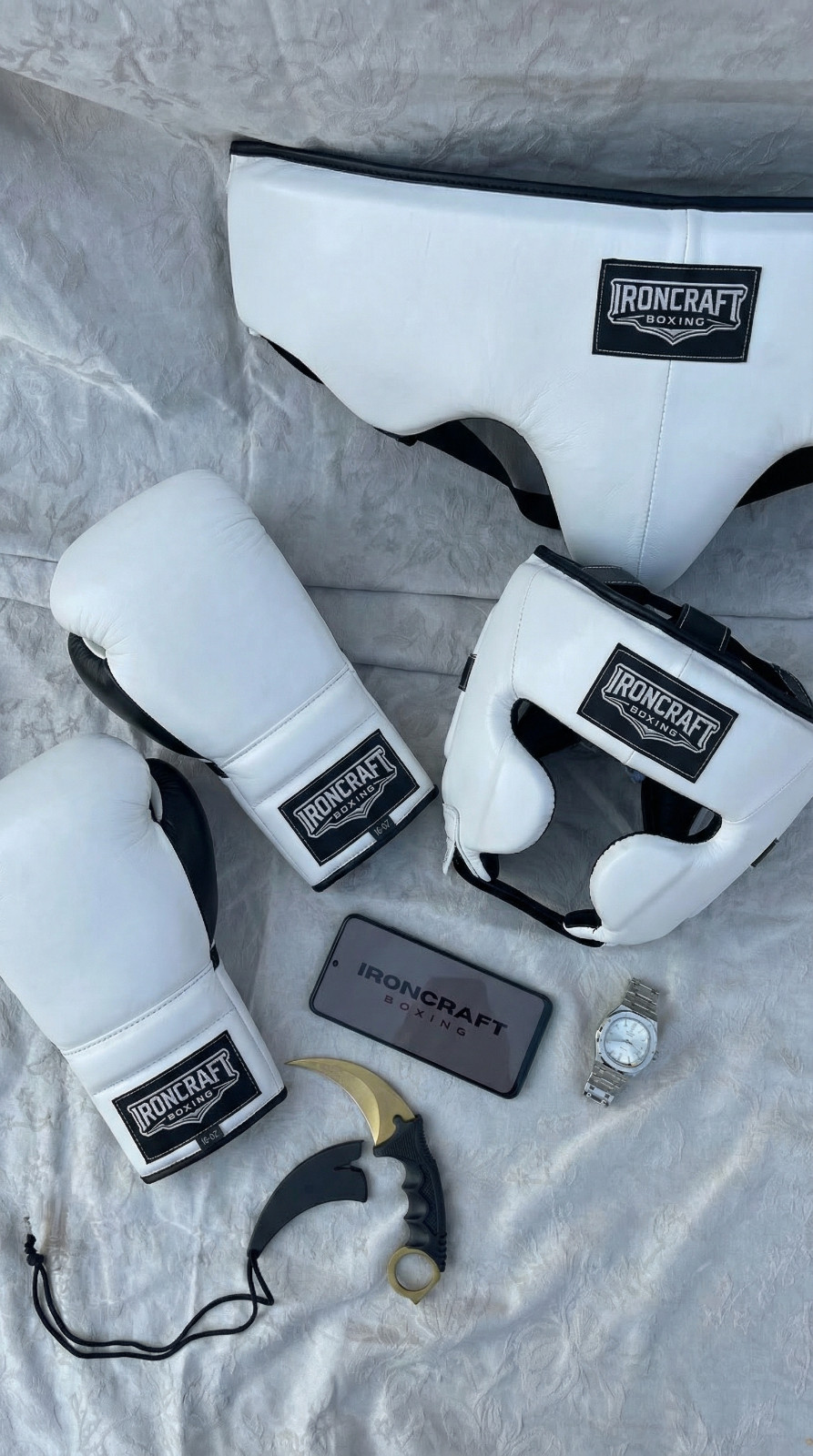 IronCraft Elite Sparring Kit - Custom Sparring Set - Cowhide Leather - Lace-up