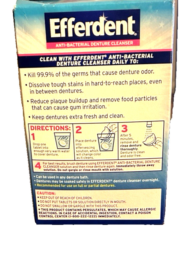 Efferdent Denture Complete Clean 5-in-1 Daily Cleanser, 102 Tablets