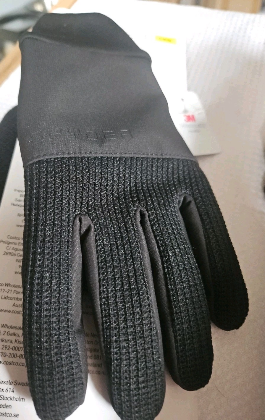 NWT Spyder Men's Core Conduct Gloves 3M Thinsulate, Leather Palm Medium Black