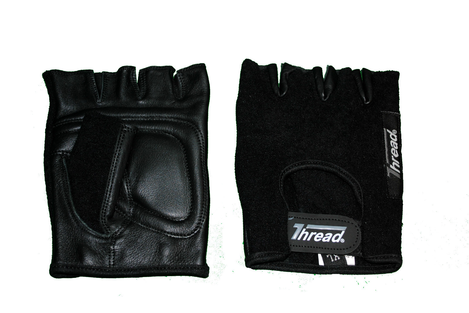 WEIGHTLIFTING, FITNESS TRAINING GLOVES, REAL LEATHER BLACK COLOR THREAD(R) BRAND