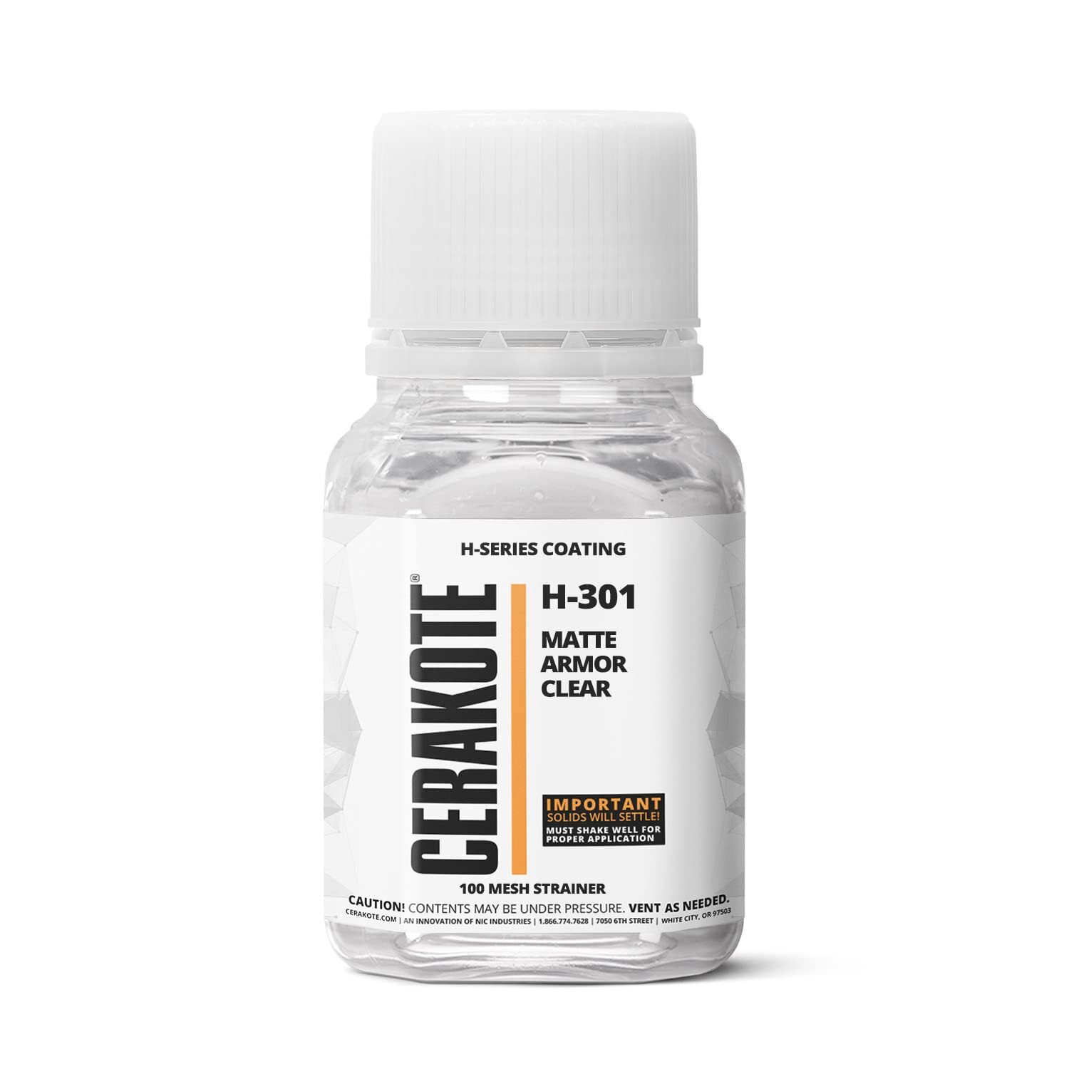 CERAKOTE® H-SERIES Oven Cure Coating with Part B H-301 Matte Armor Clear (4oz)