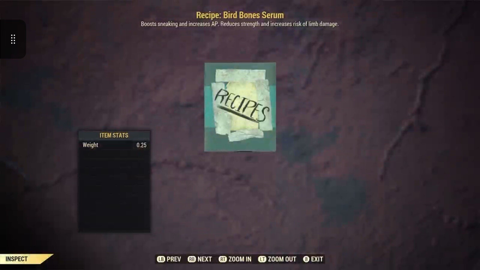 (Xbox) Bird Bones Serum Recipe