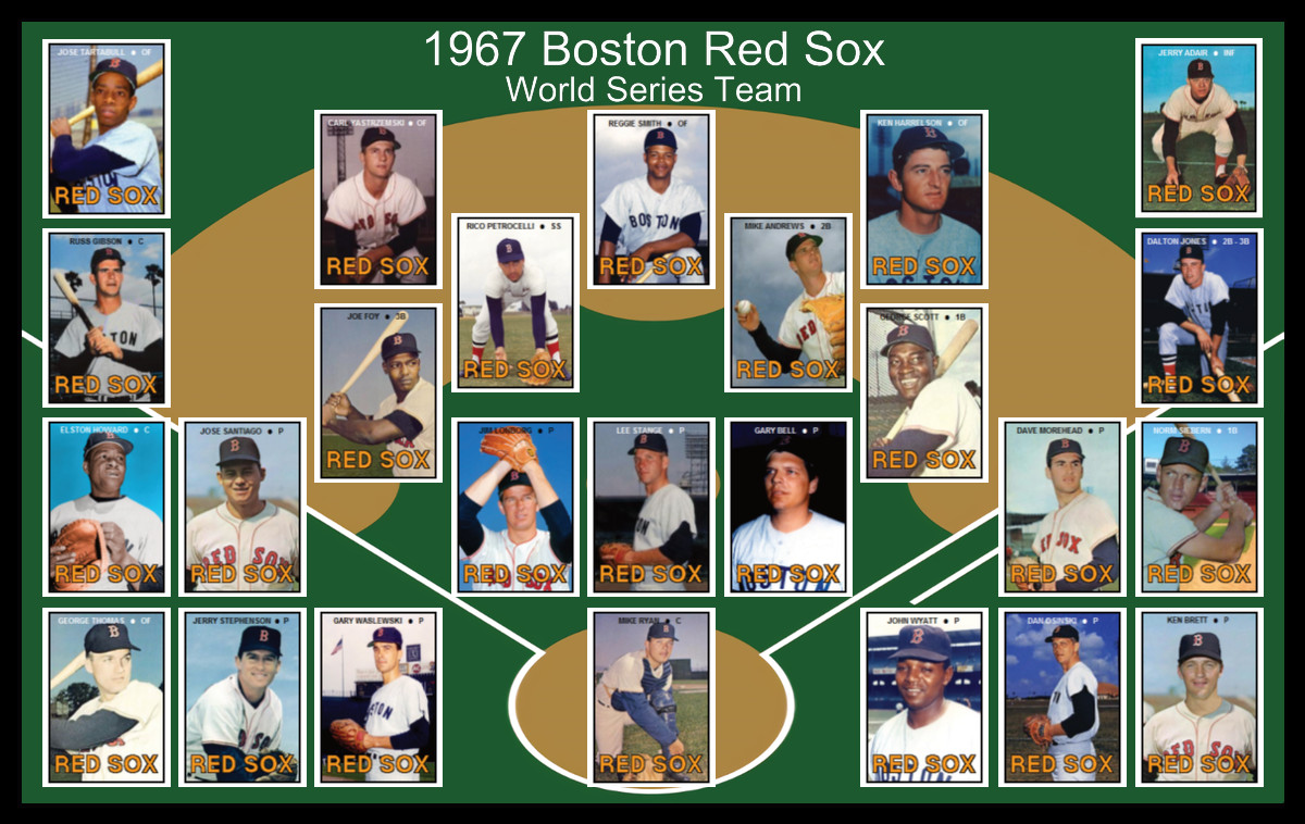 1967 BOSTON RED SOX Baseball Card POSTER Team Photo Art Man Cave Decor Fan Gift