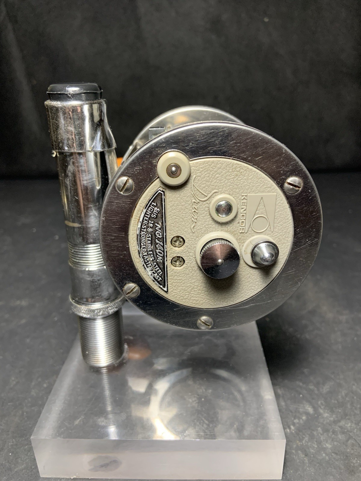 Vintage 1978 Kencor #140M Drum Conventional Stainless Steel Reel REPAIR ONLY!