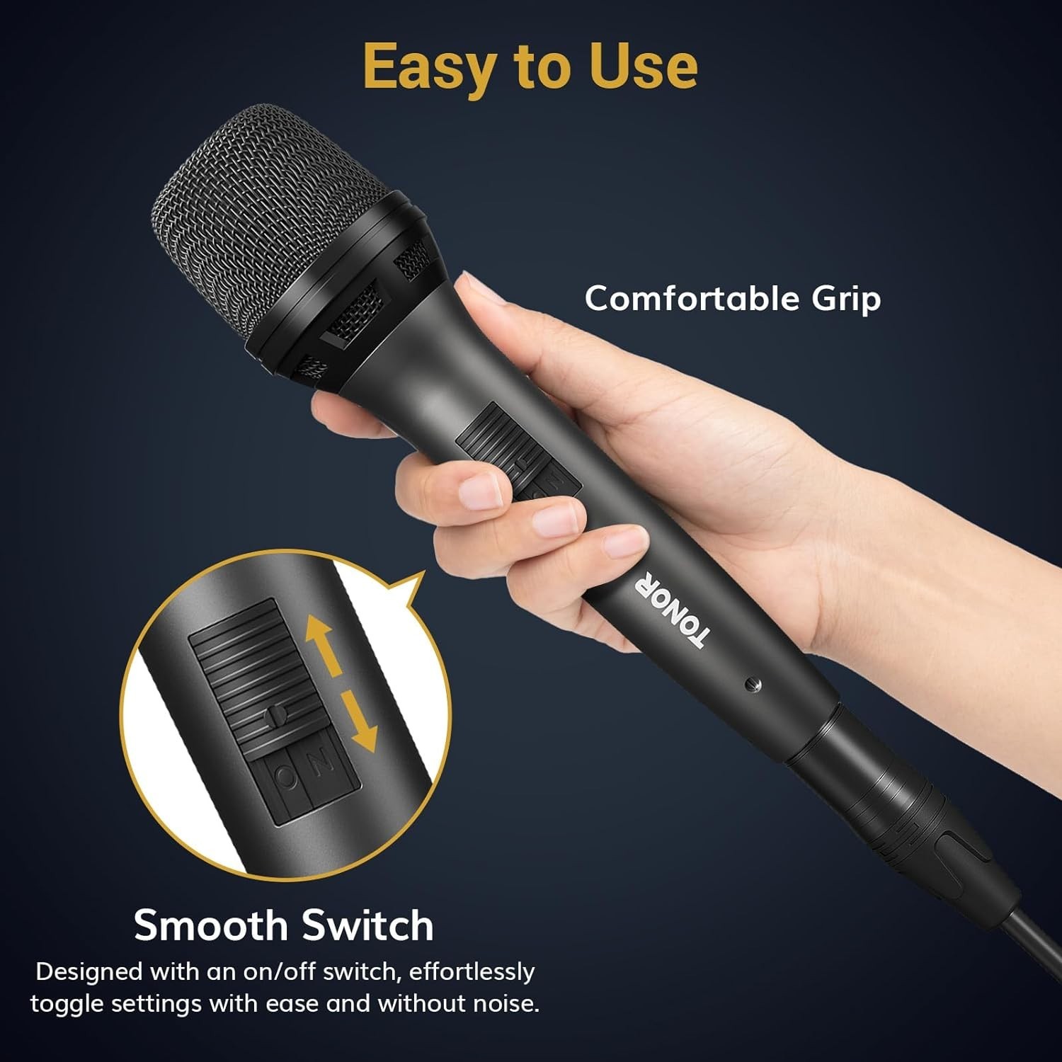 Studio-Quality Handheld Microphone with Low Noise & Sensitivity for Performers
