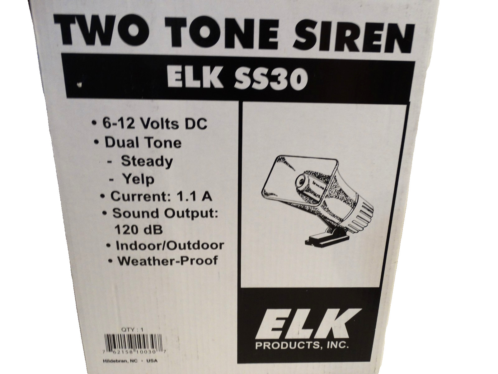 ELK-SS30 Two Tone Weatherproof Siren 12VDC 1.1 Amp 120db