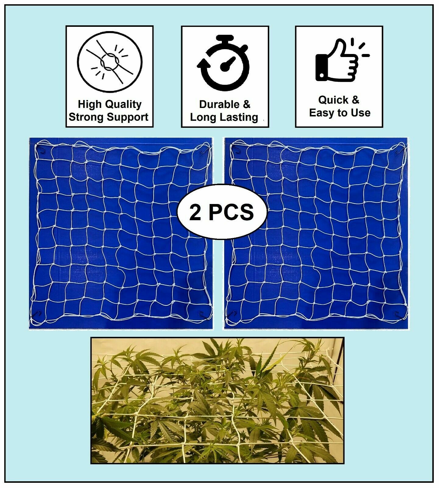 2PCS 3x3FT Elastic Trellis Netting for Veggie/Fruit Garden Plant Outdoor/Indoor