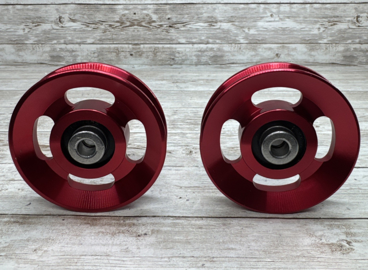 RITKEEP RED Aluminum GYM Pulley 3 7/16 x 5/8 Aluminum Alloy Bearing 6202RS 2 Pcs