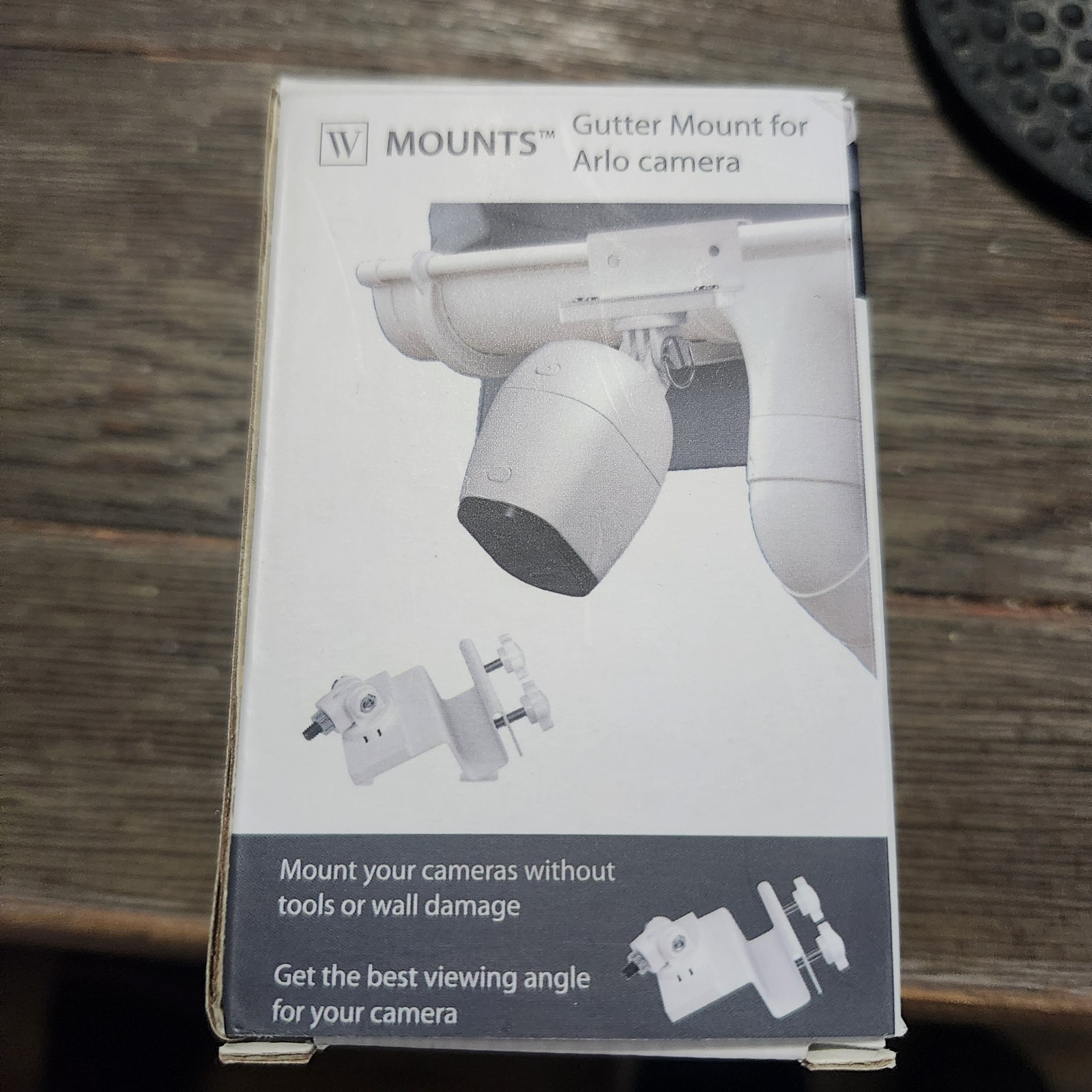 W Mounts Gutter Mount for Arlo Camera White Outdoor Adjustable Bracket
