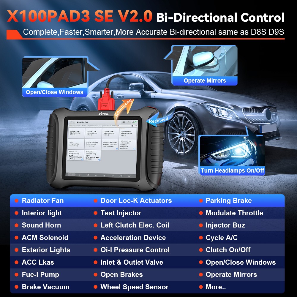 2025 XTOOL X100 PAD3 SE V2.0 Key Programming Coding Tool Scanner 38+ Service FCA