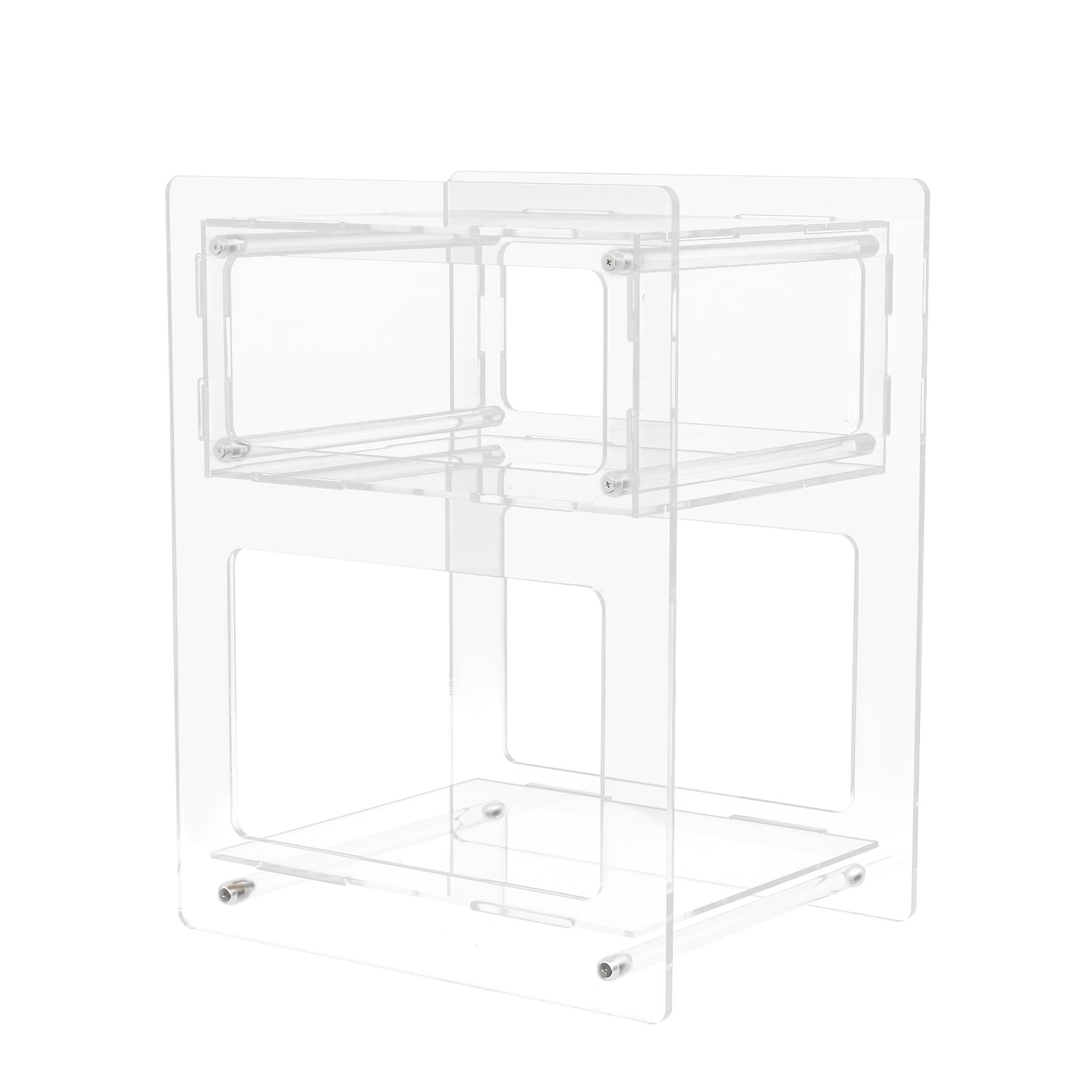 Clear Acrylic Side Table, Acrylic Nightstand, Rectangle Storage Shelf