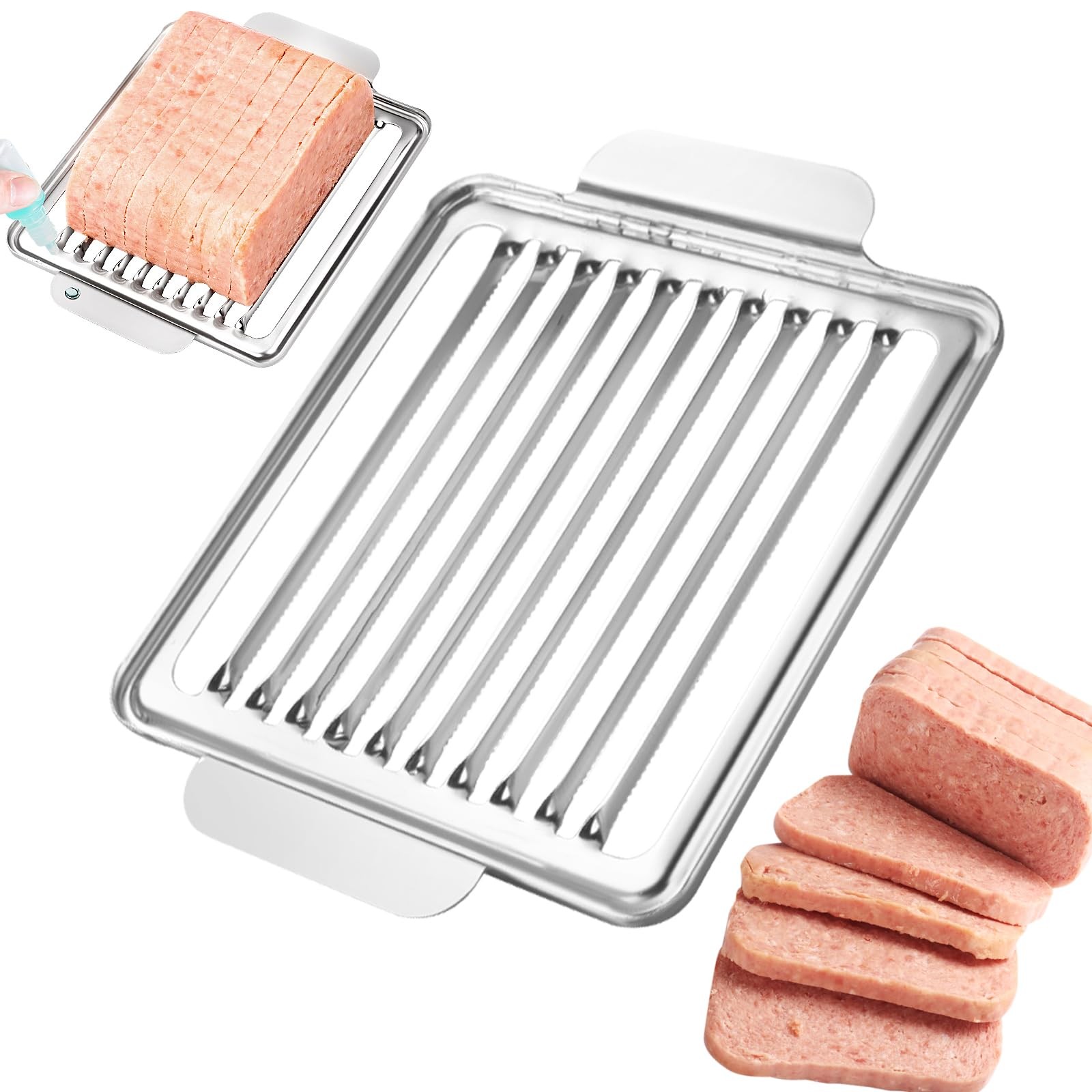 Luncheon Meat Slicer, 304 Stainless Steel Cutter for SPAM, 10 Spam, Sliver
