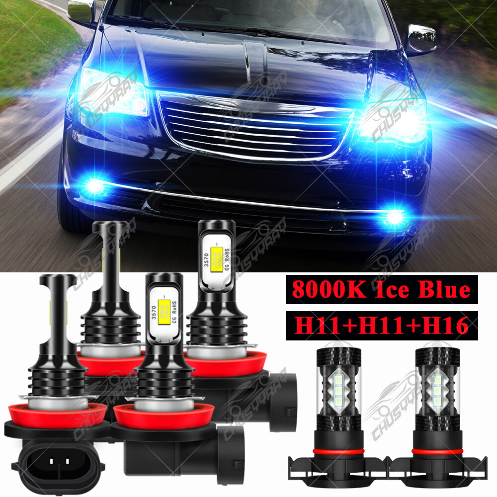 For Chrysler Town & Country 2010-2016 8000K LED Headlights Hi/Low Beam Fog Bulbs