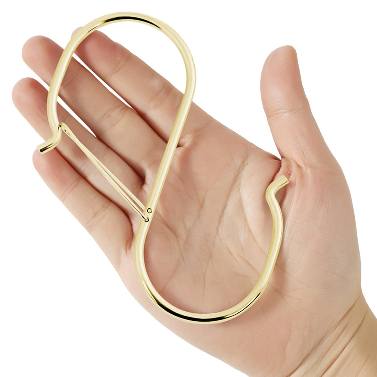 4 PCS 4.96 inch Gold Large S Hooks with Buckle for Hanging Plants Kitchen