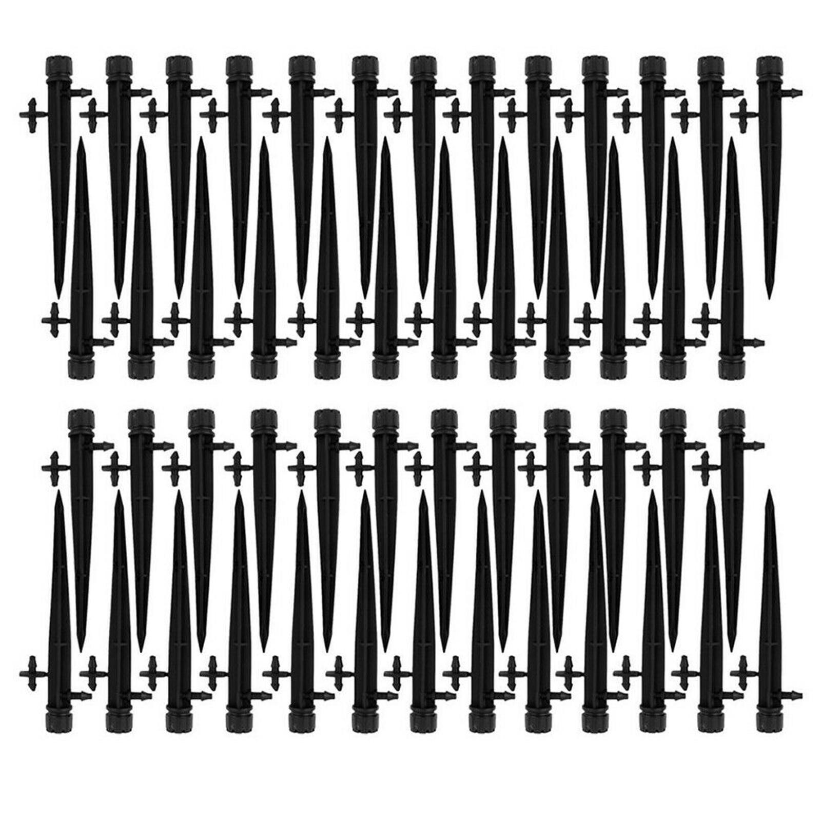 50* Adjustable Water Flow Irrigation Drippers On Stake Emitter Drip Sprinklers l
