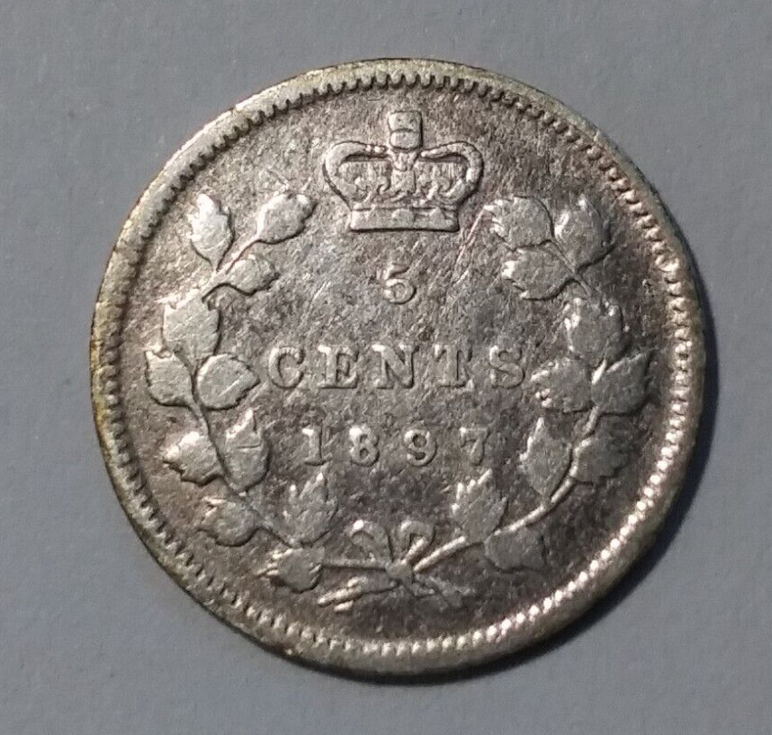 1897 Canada Silver 5 Cents Slender / Narrow 8 (FC-194)