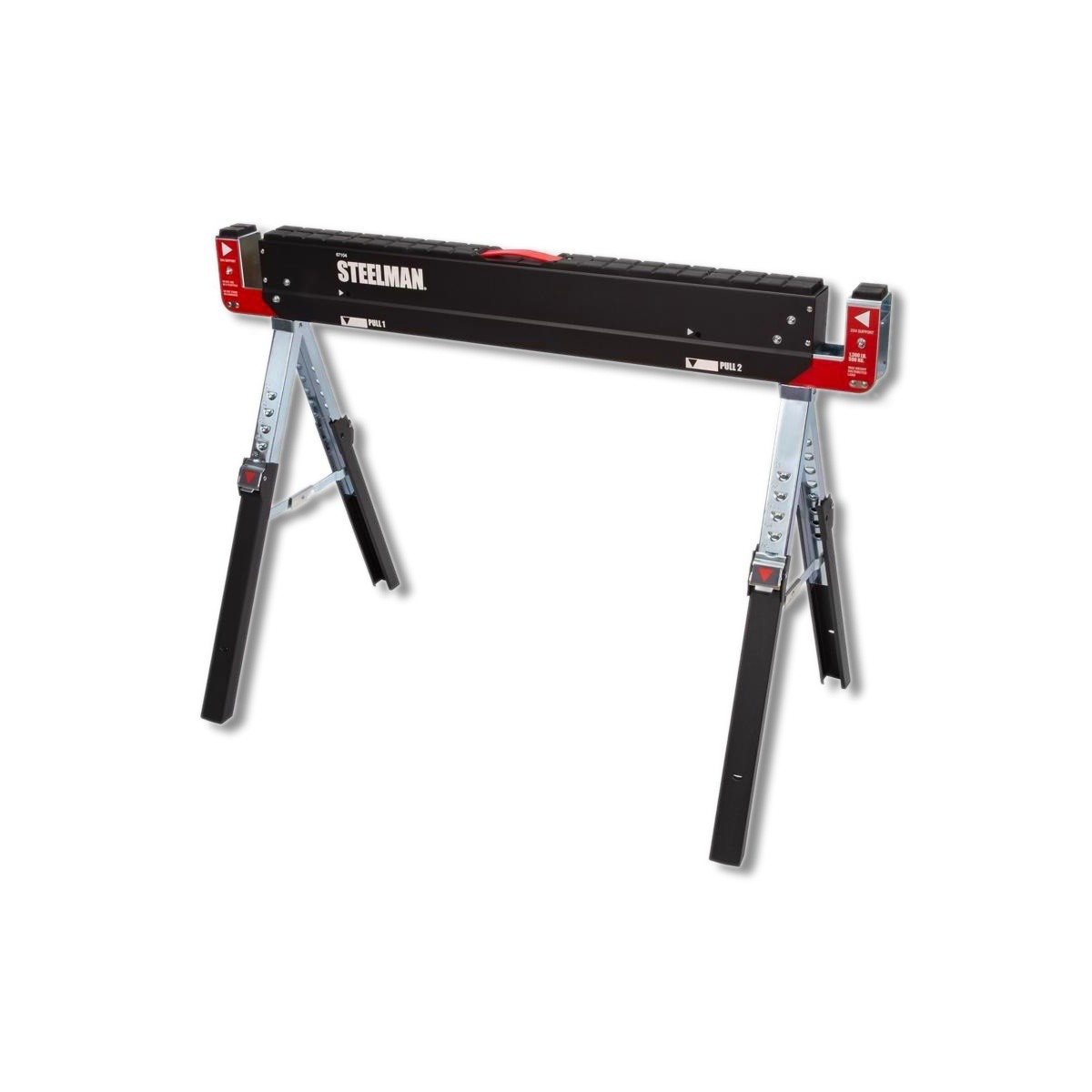 Steelman 32 in H X 42 in W Adjustable Folding Sawhorse 1300 lb cap 67104