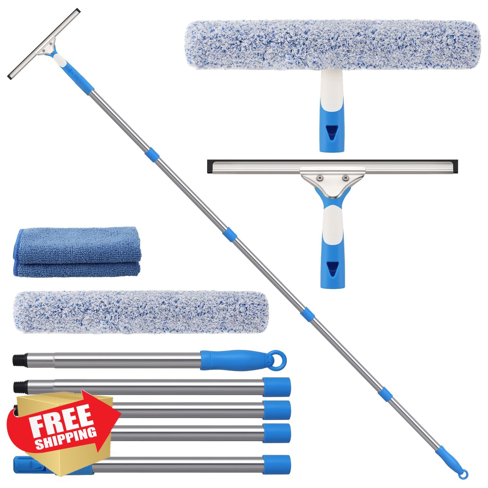 Mitclear 77" Window Squeegee Cleaner Extension Pole Car Windshield