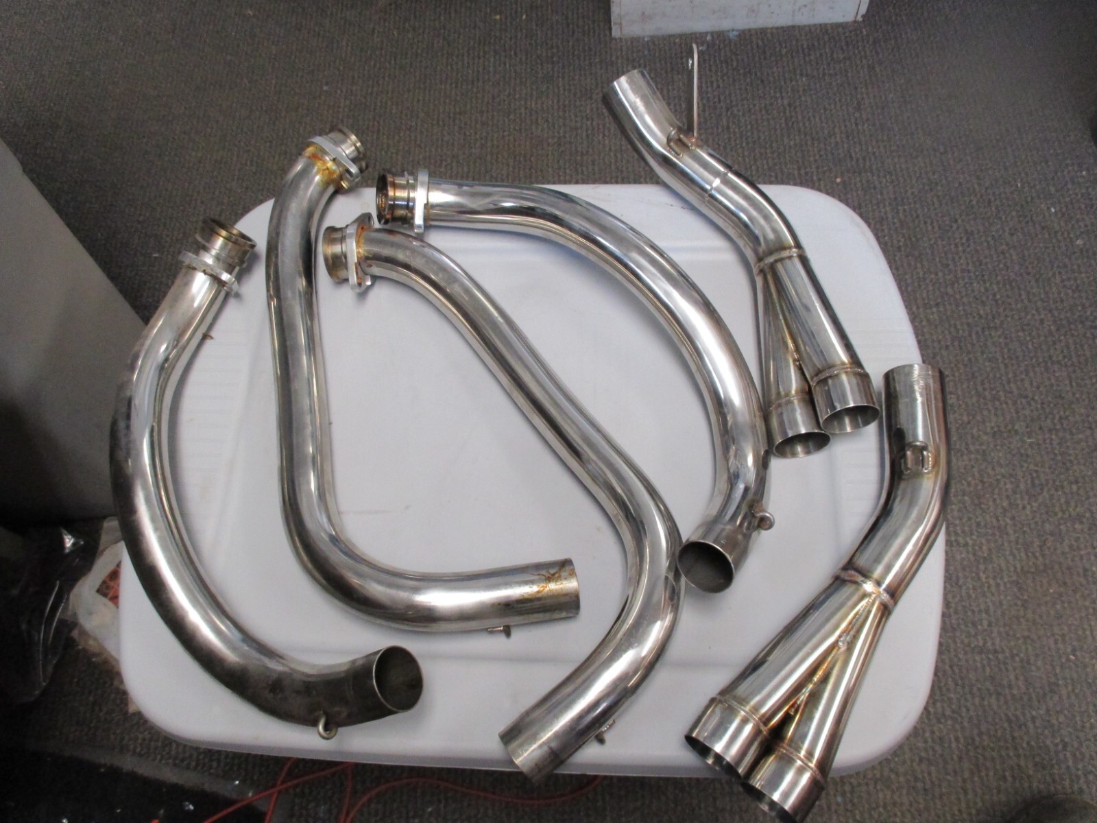 ?? Doremi ?? 4 into 2 Exhaust Header Pipes Fits: ?? Kawasaki Honda ??