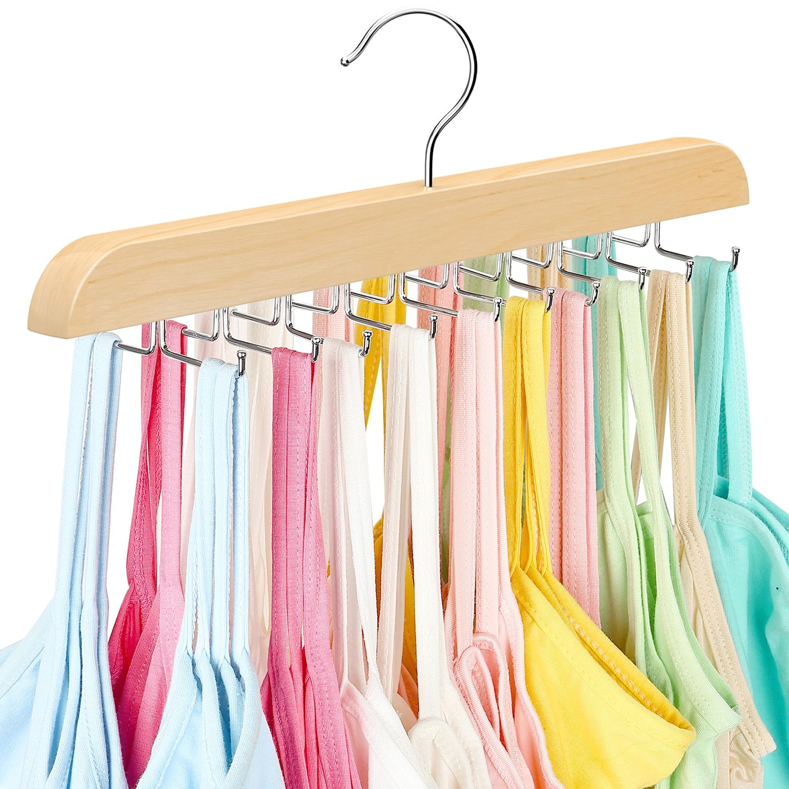 Tank Top Hanger with Premium Wood, 20 Large Capacity, Space Saving,360 Degree...