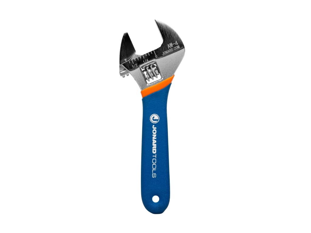 Jonard AW-4 - AW-4 Adjustable Wrench 4 inch with Extra Wide Jaws