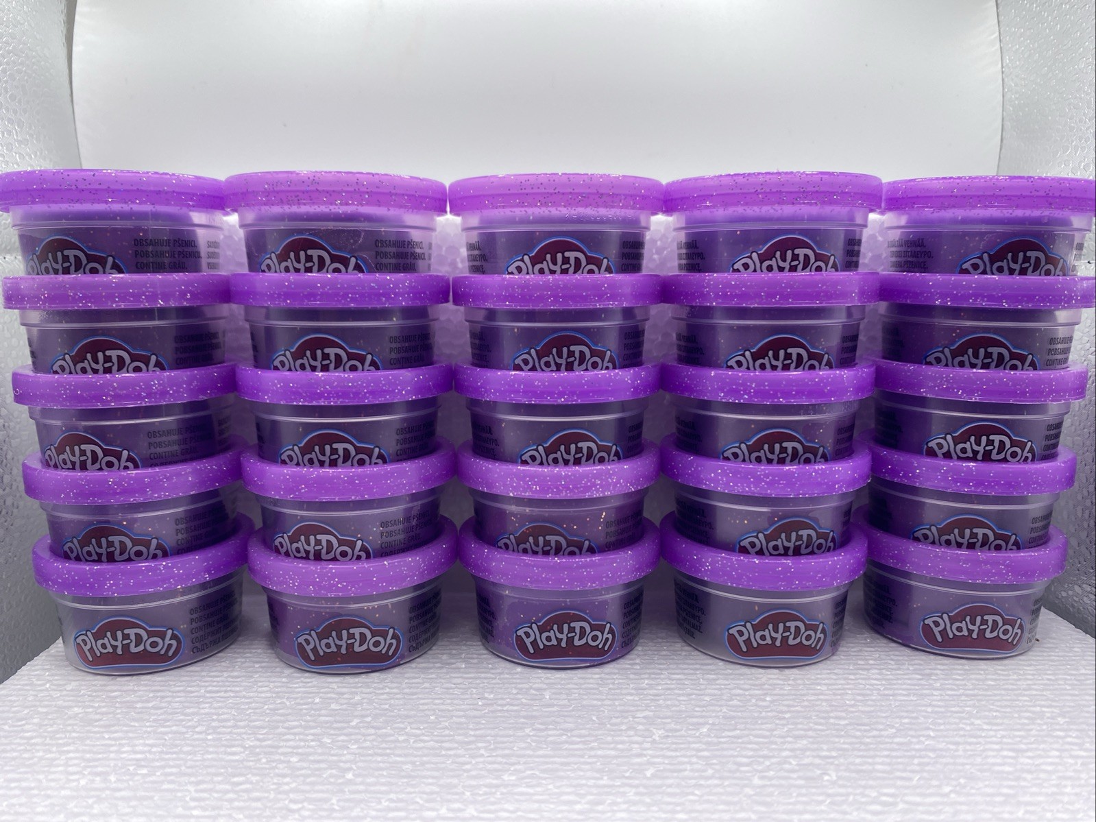 Hasbro Play-Doh (25) 1 Ounce Containers SPARKLE VIOLET PURPLE GLITTER