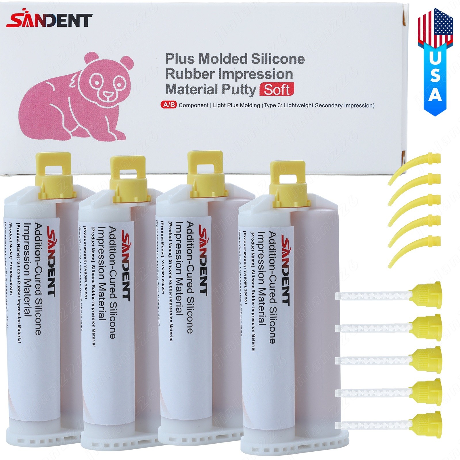 VPS Light Body Regular Set Dental Impression Material – 4 Cartridges + 20 Mixing