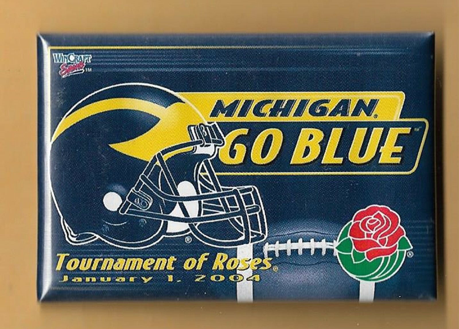 MICHIGAN WOLVERINES 2003 ROSE BOWL PARTICIPANT Licensed Button