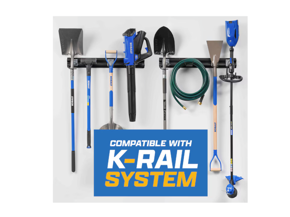 Kobalt 32-in Black Plastic Storage Rail Multipurpose Garage Wall Organizer Home