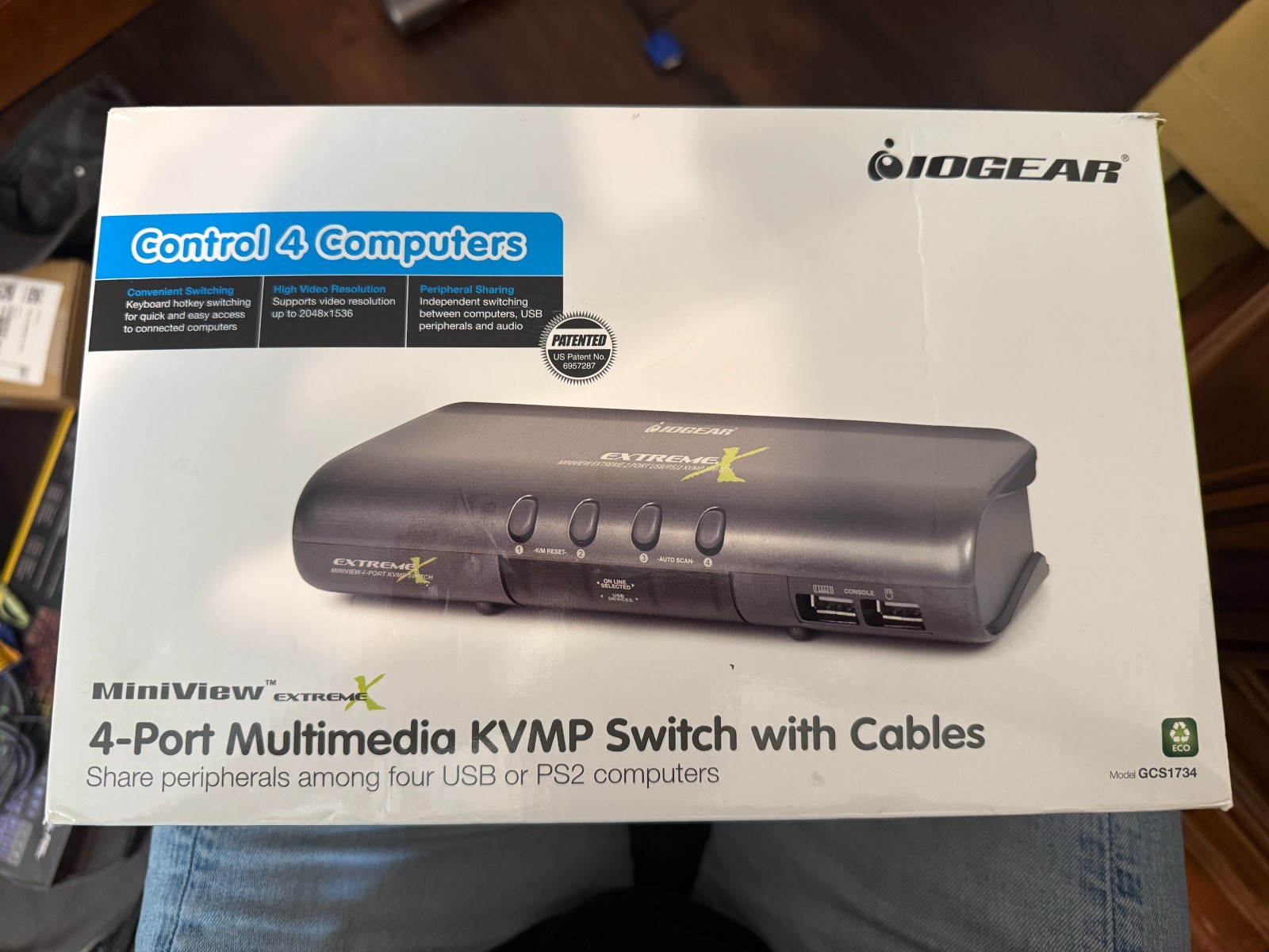 Assorted iogear Miniview Extreme KVM Switches and Cables