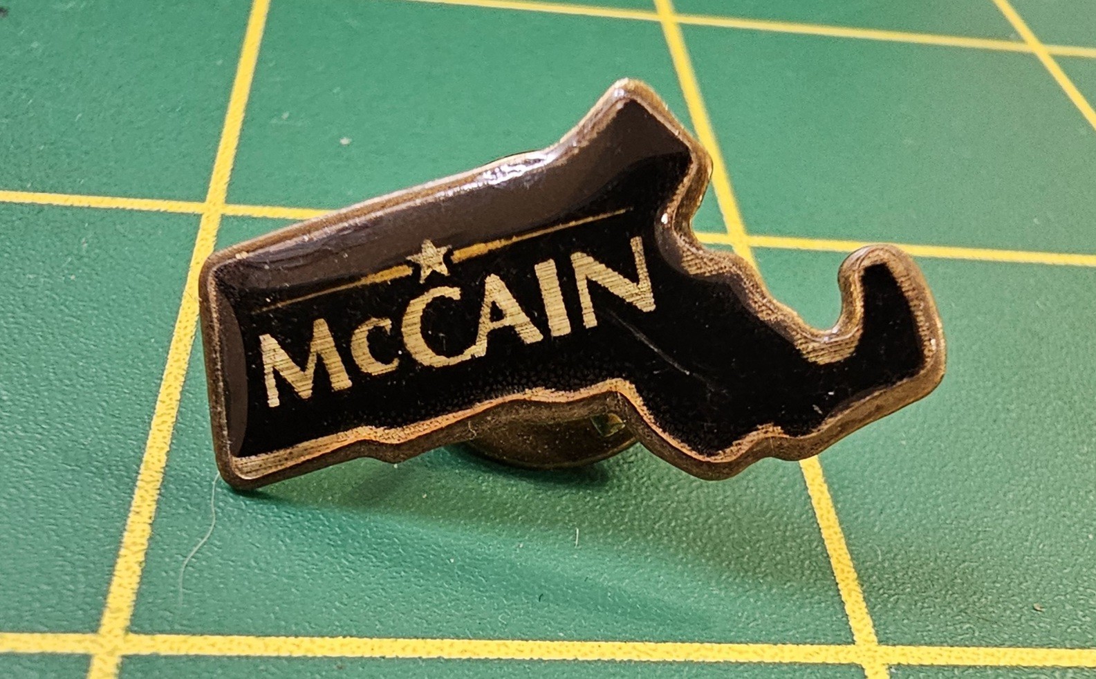 Vintage Massachusetts John McCain Enameled Political Lapel Pin
