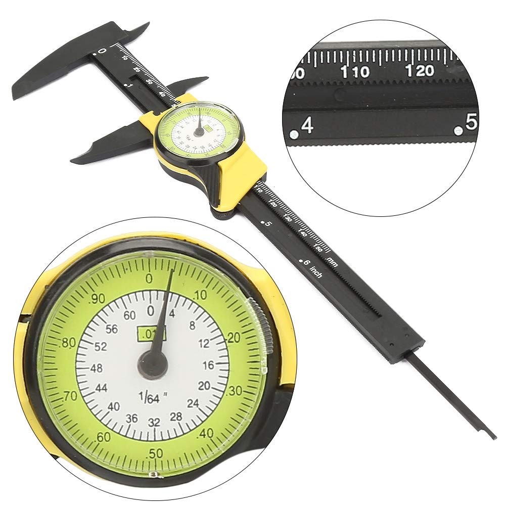 0-150Mm Plastic Dial Vernier, Caliper Measuring Tool Plastic Dial Caliper Cal...
