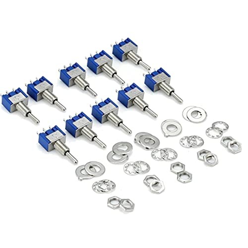 10pcs 6A/125V 3A/250V ON/Off/ON 3 Terminals 3 Position SPDT Toggle Switch