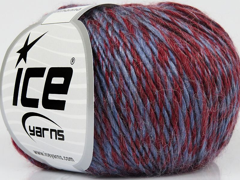 8-Skein Lot Rihanna Yarn Wool Light 8x50g/140m Burgundy Bluish Lilac