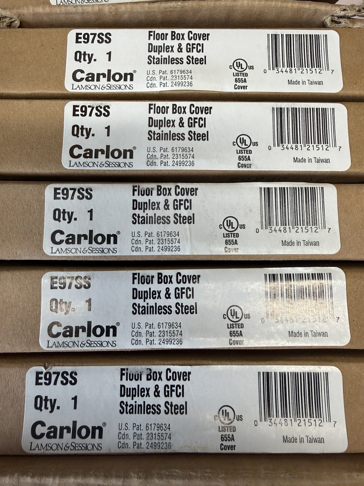 NEW Carlon E97SS Duplex/GFCI Round Floor Box Cover Kit, Stainless Steel