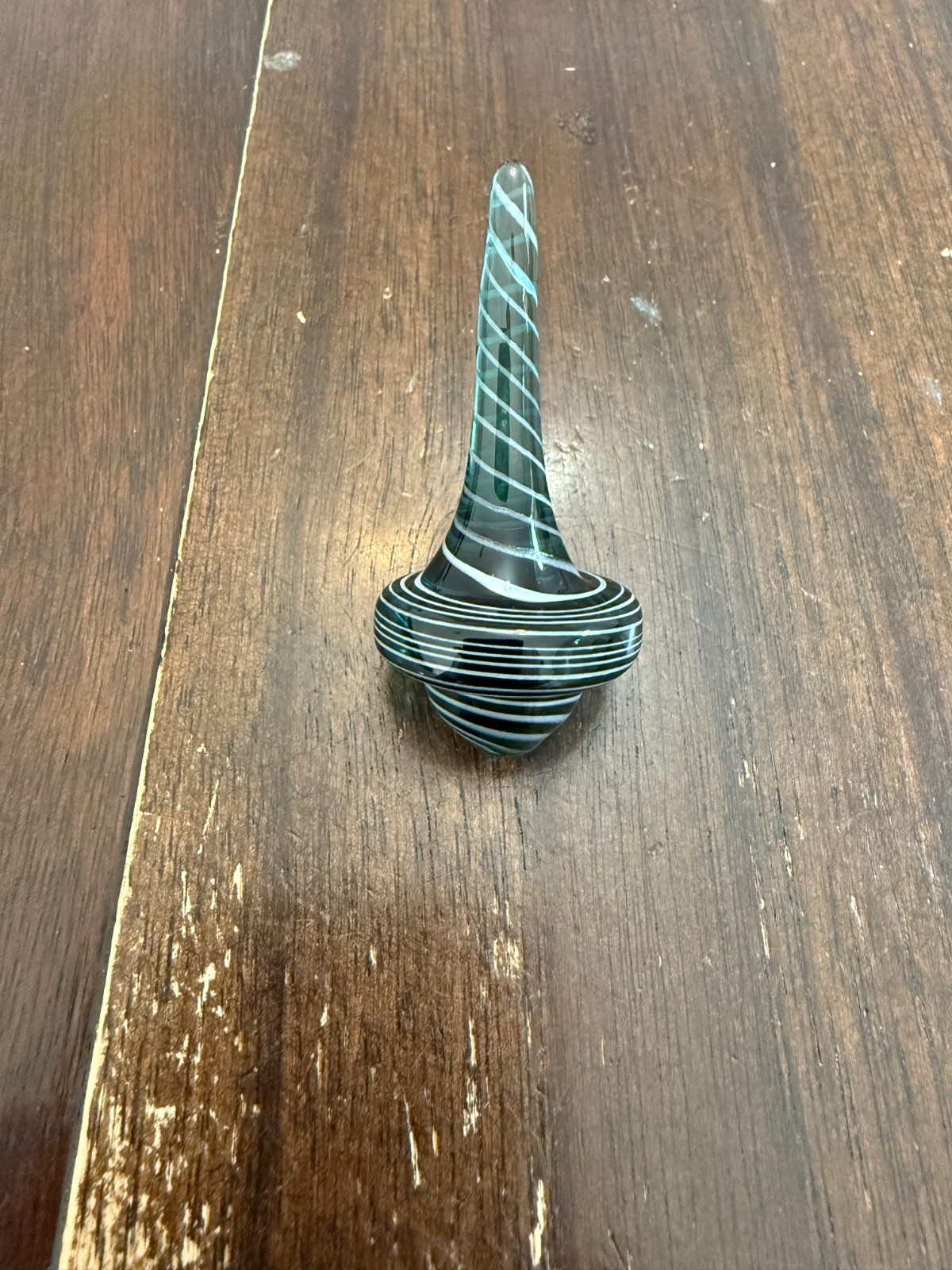 Glass Airflow Bowl Cap - Wide 25mm Lake Green Spin