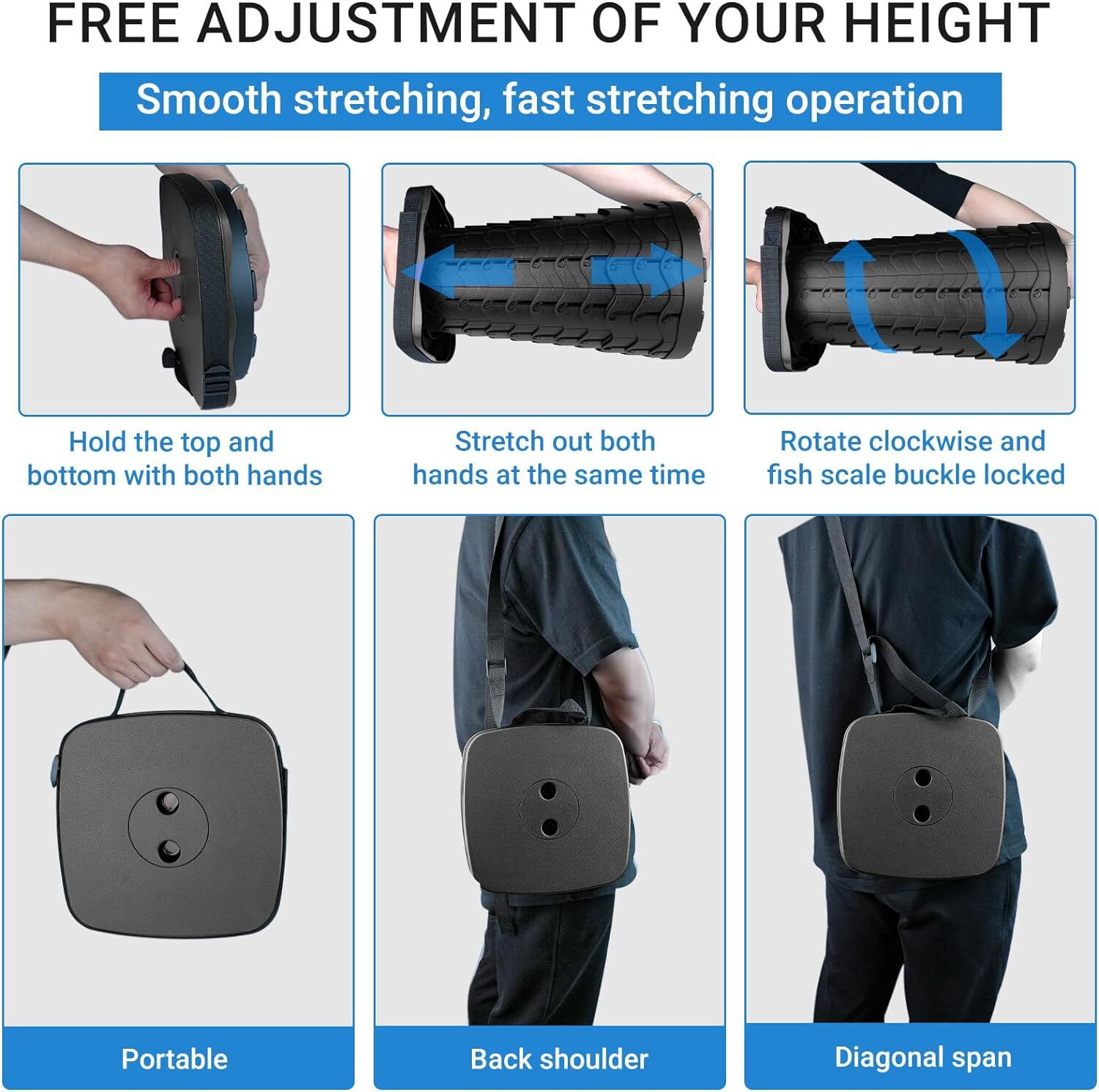 Portable Folding Stool, Upgrade Square Collapsible Stools for Adults Heavy Duty