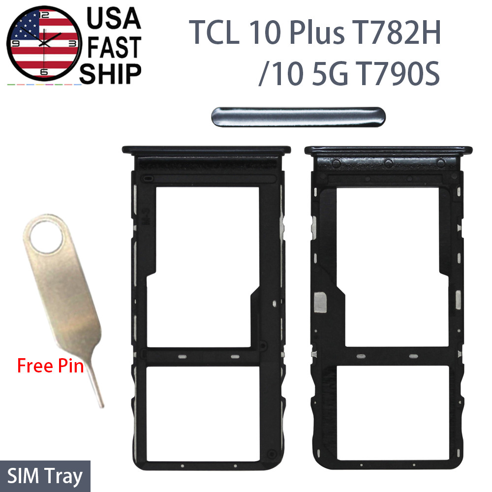 New SIM Card Tray MicroSD Holder Slot + Pin For TCL 10 5G T790S / 10 Plus T782H