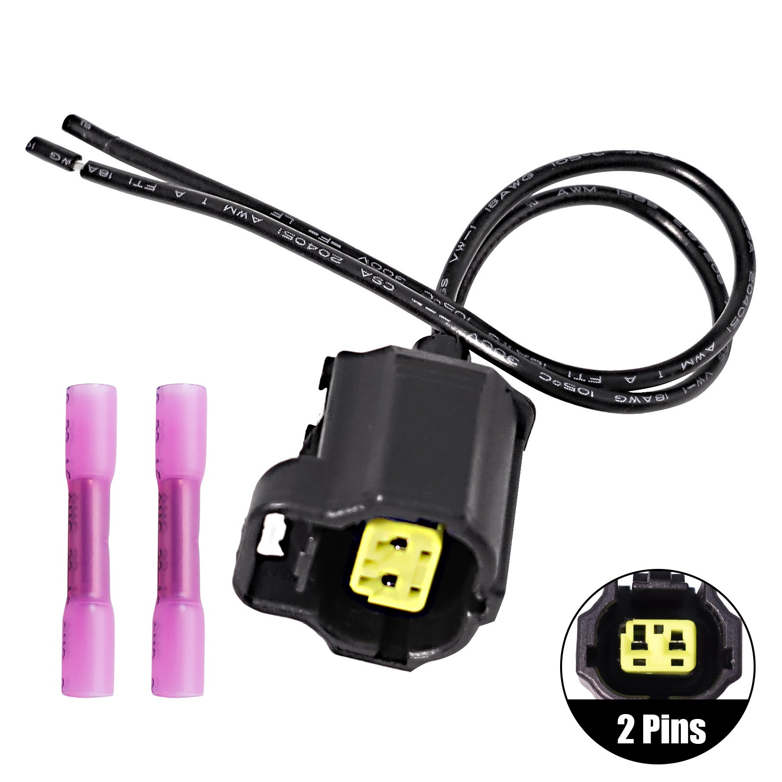3U2Z14S411HYB 2-Pin Wire Harness Connector Pigtail Plug for Dodge 97-18 WPT-989