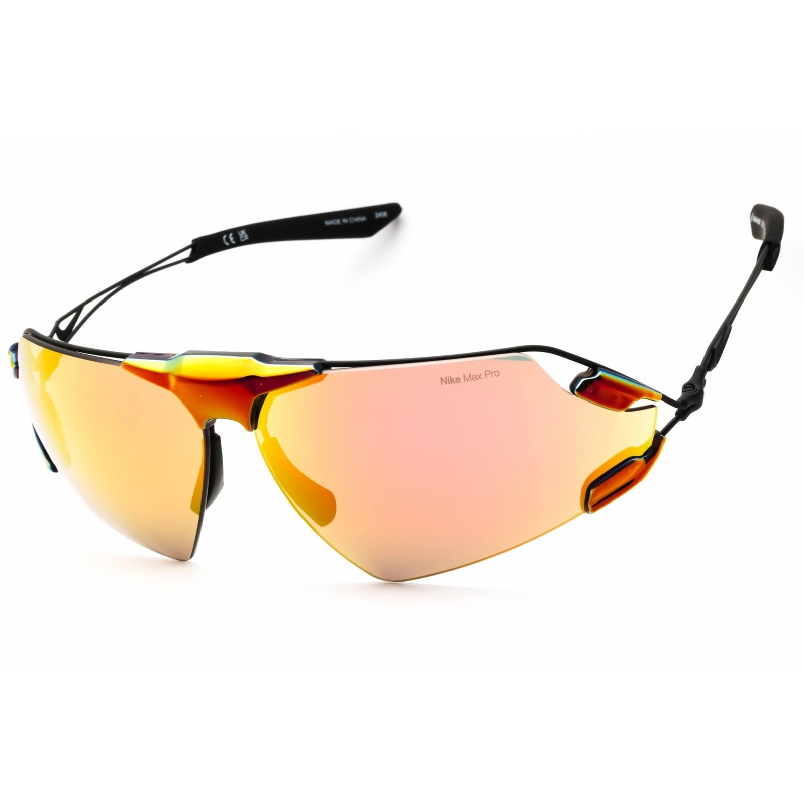 Nike Men's Sunglasses Total Orange/Black Titanium Frame ZEUS EDGE E EV24031 891