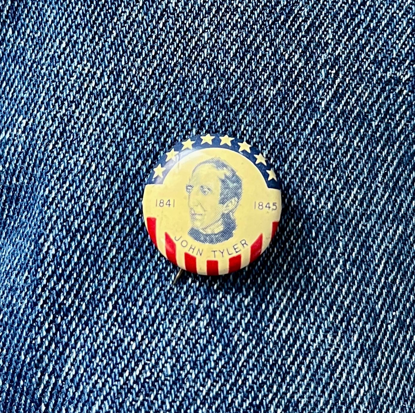 From A Set Of American Presidents Made 1945-52 John Tyler  13/16" Litho