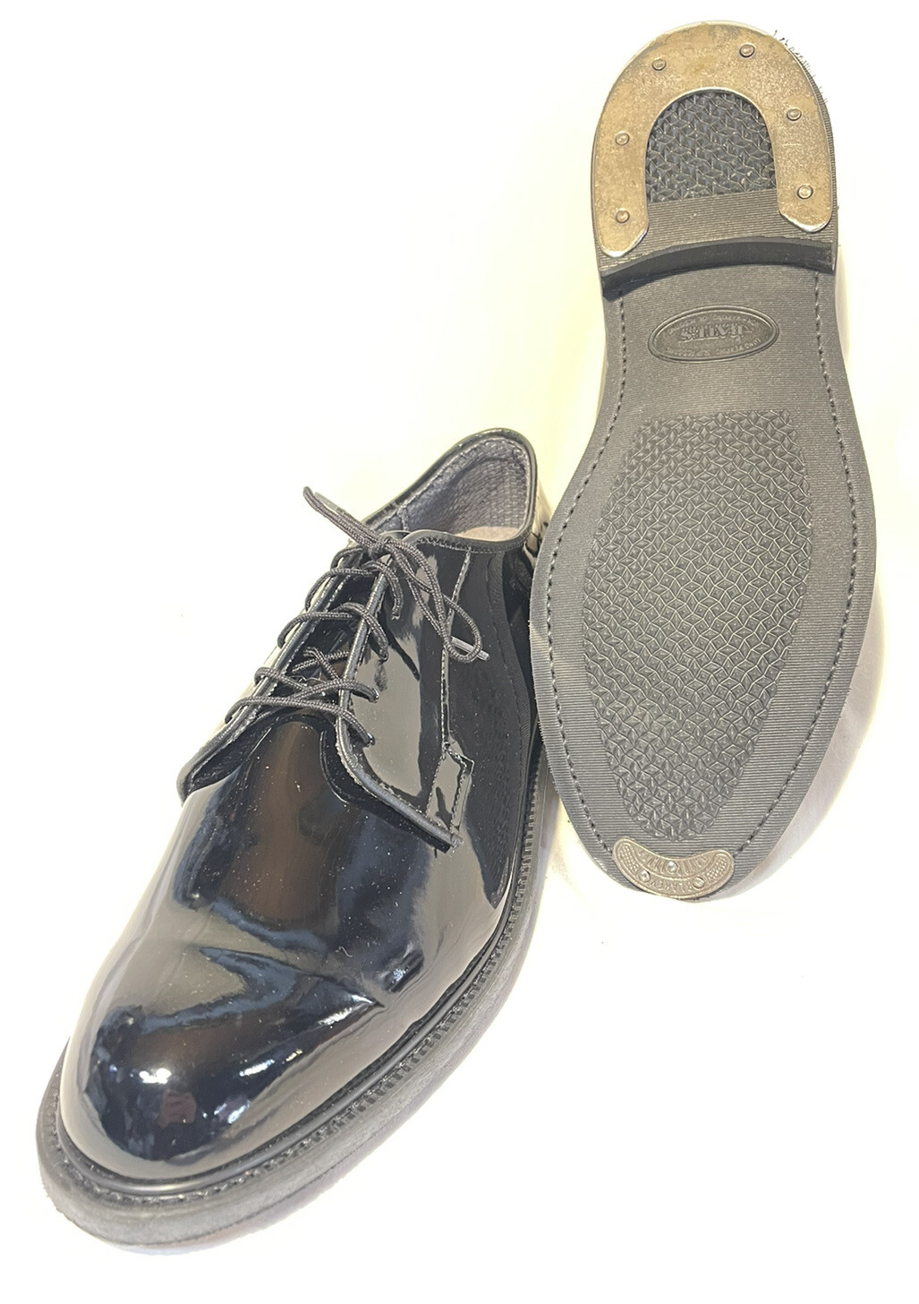 NEW US MILITARY DRESS SHOES w HEEL TOE PLATES MEN'S 10.5EEE HONOR GUARD HI-GLOSS