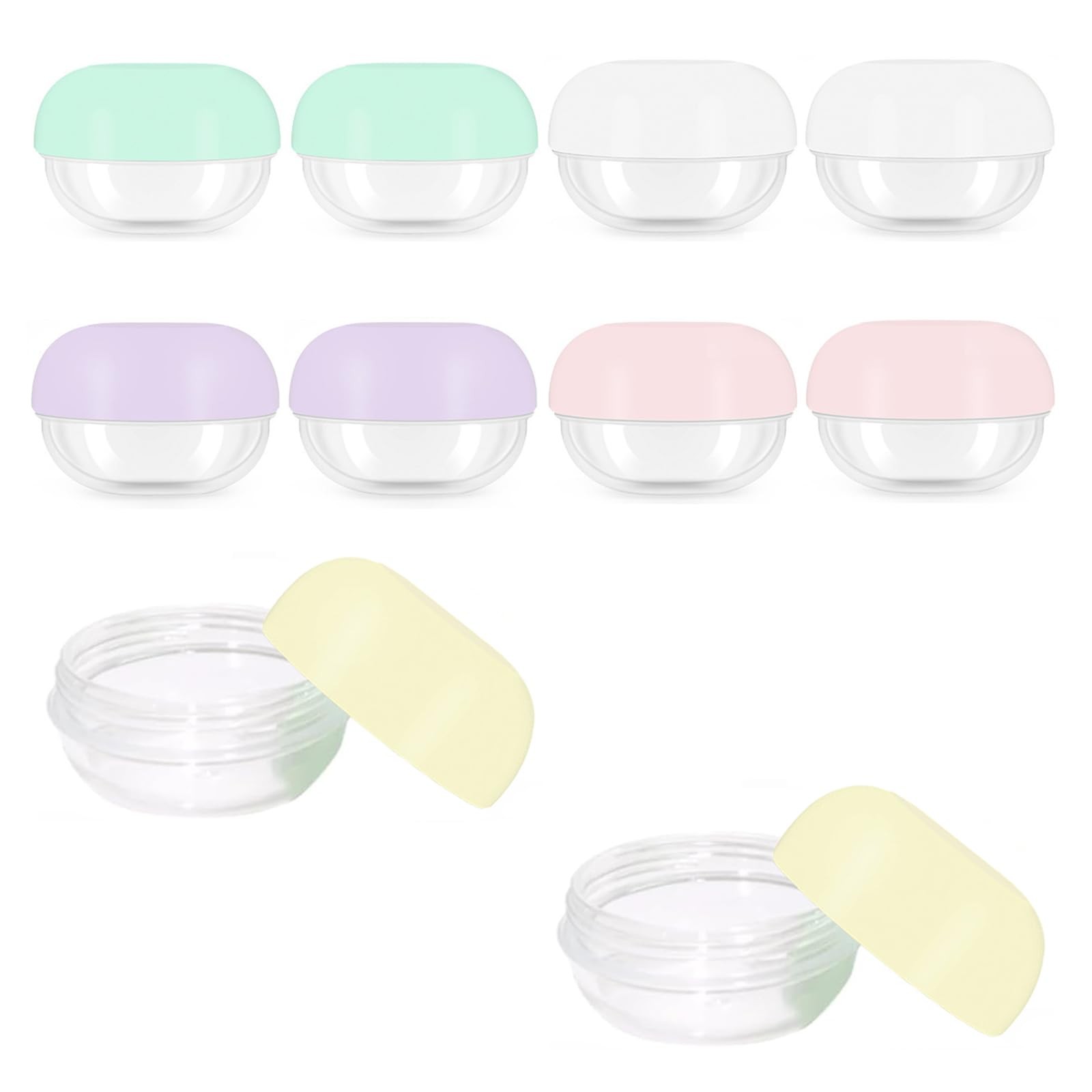 10 PCS Travel Containers 10ml Makeup Jars Creams LeakProof Lids Cosmetic