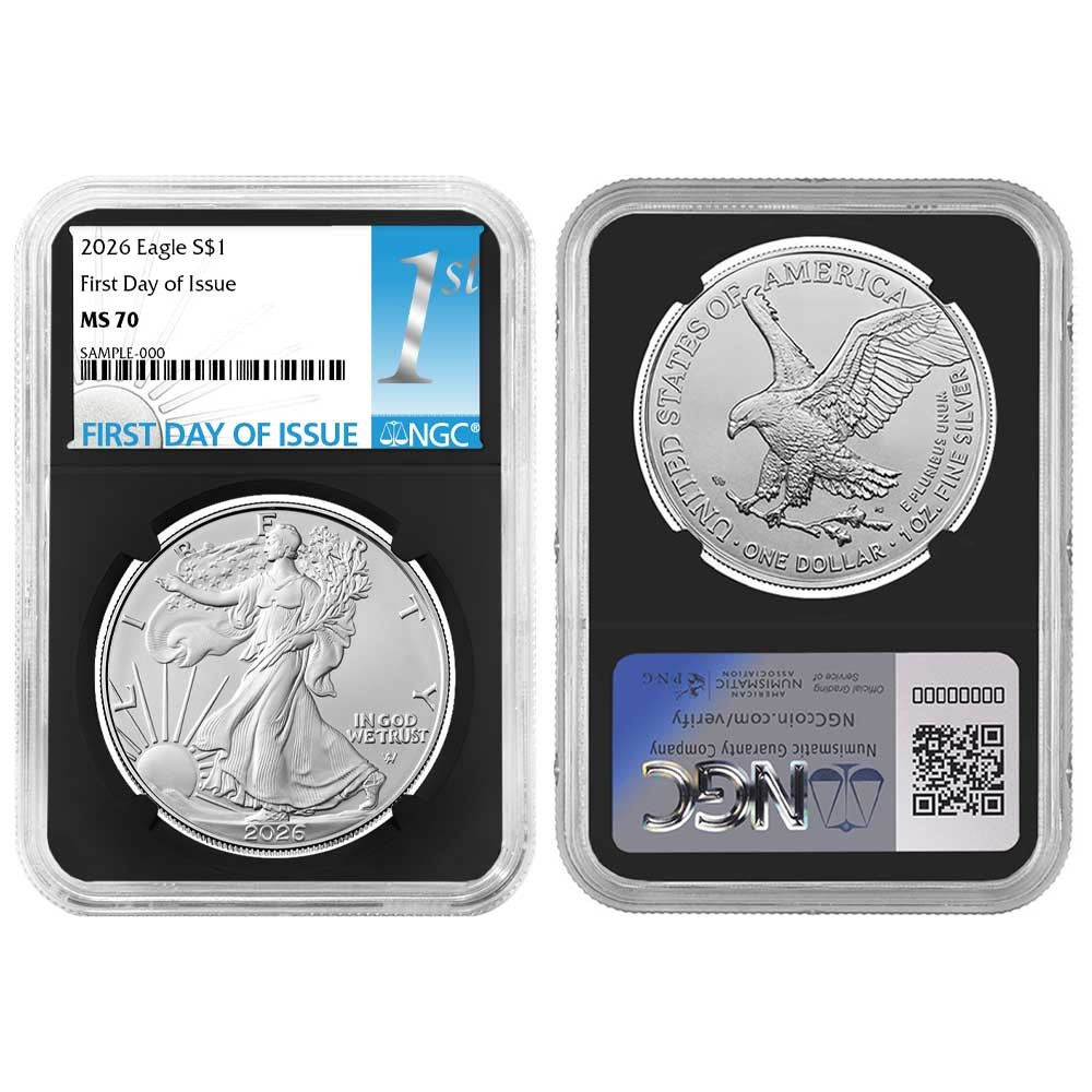 Presale - 2026 $1 American Silver Eagle NGC MS70 FDI First Label Retro Core