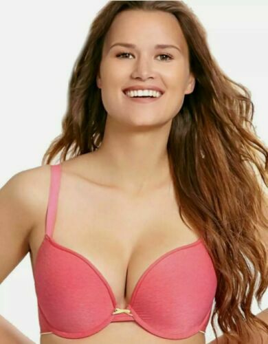 Panache Cleo Koko Muse Padded Plunge Bra Bright Coral Lingerie 9166