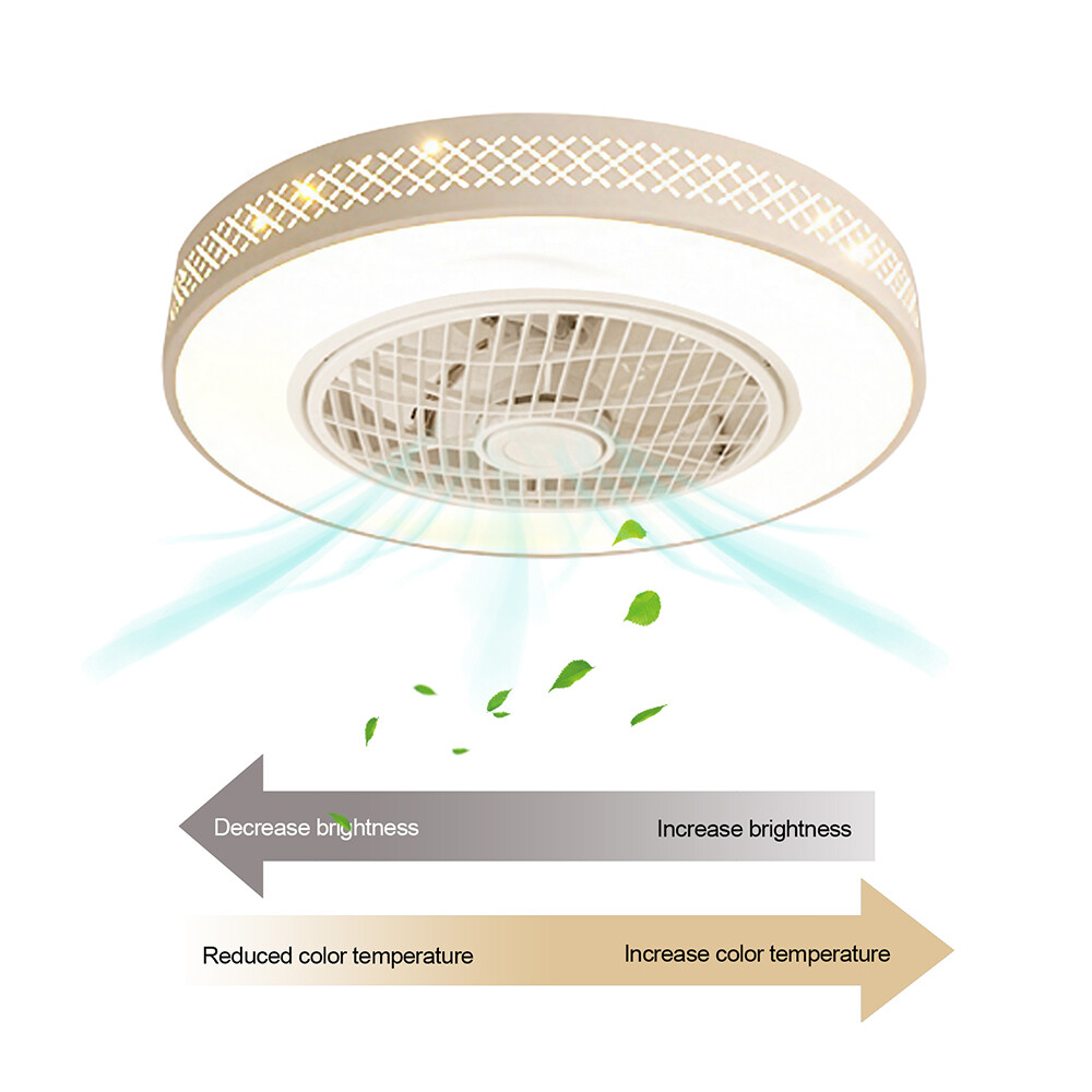 20" Modern Fan Lights Flush Mount LED Ceiling Light kit With Remote Control