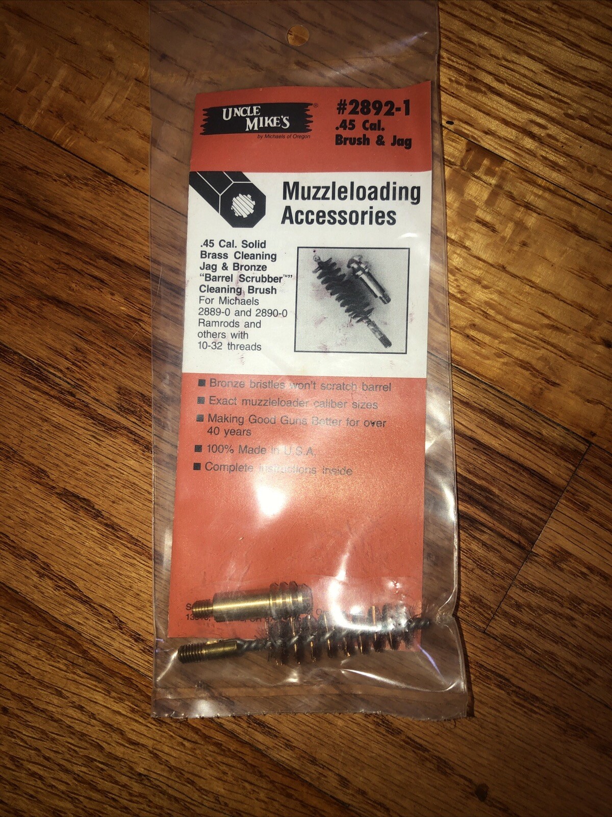 Uncle Mike's Barrel Scrubber Cleaning BrusheBronze .45 Cal Brush And Jag 2892-1