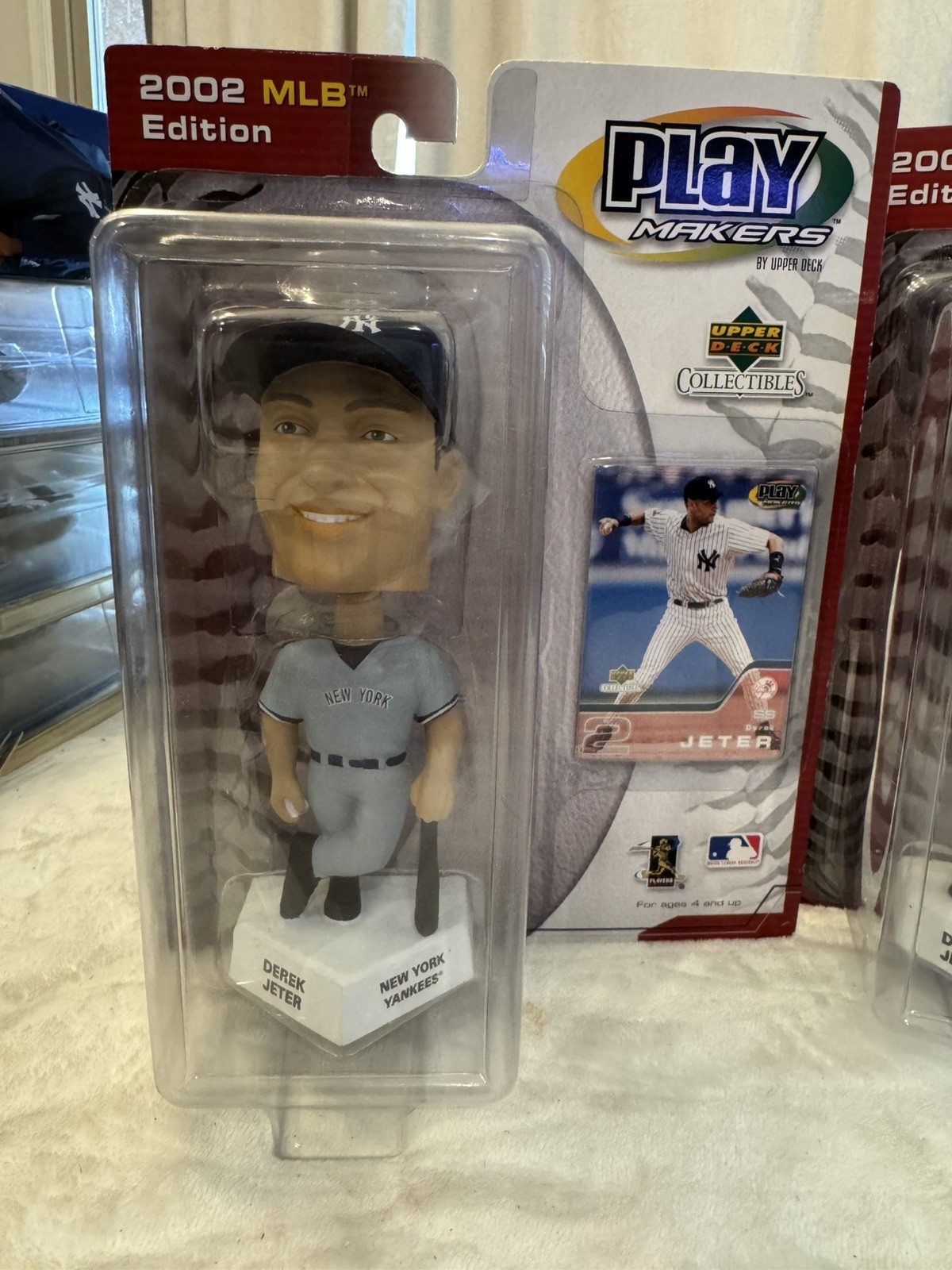 DEREK JETER Set Of 2 NY Yankees Bobblehead 2002 Upper Deck Play Makers- NEW