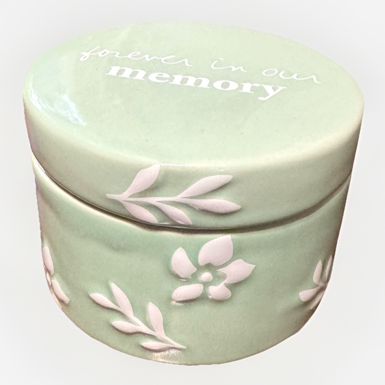 Vintage Sandra Magsamen ceramic jewelry box, floral design