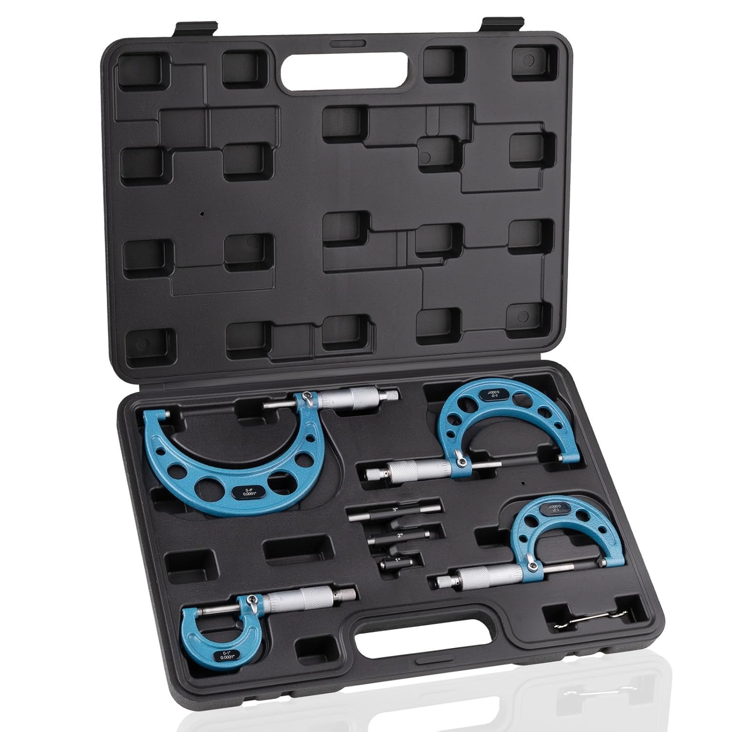 4PCS Micrometer Set, 0-1"/1-2"/2-3"/3-4" Machinist outside Micrometer Measuring